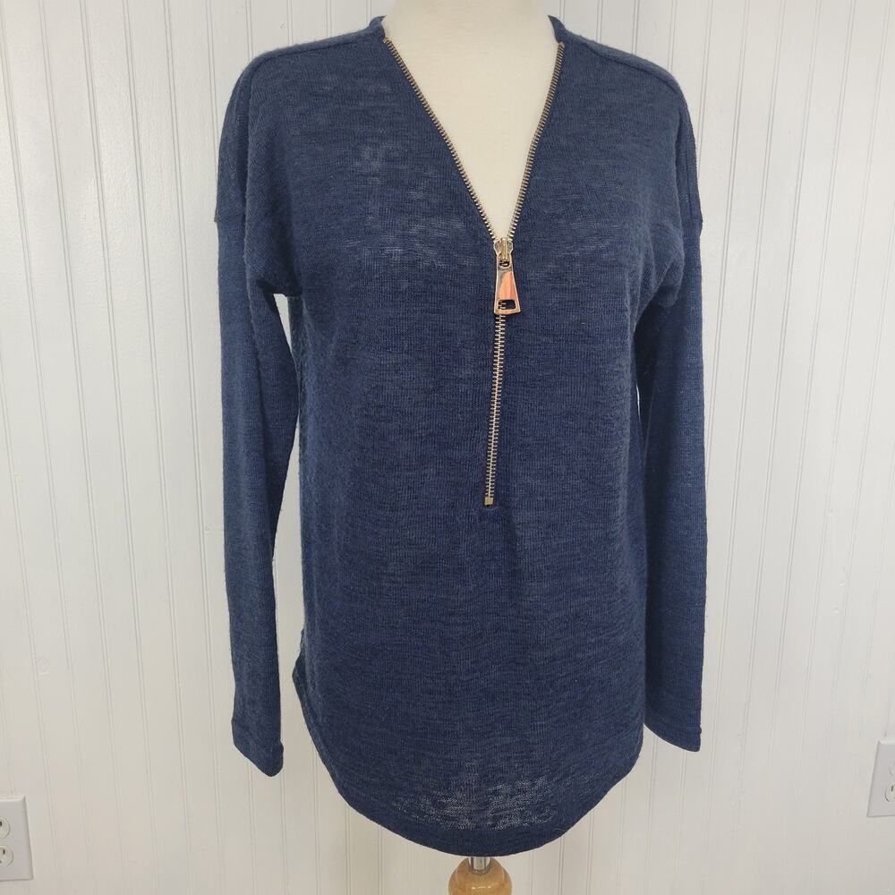 Soft Surroundings Blue half Zip Sweater Size Small